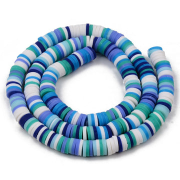 1 Strand, 6mm, Heishi Beads, Environmental Handmade Polymer Clay Beads, Disc/Flat Round  in Multi Shades